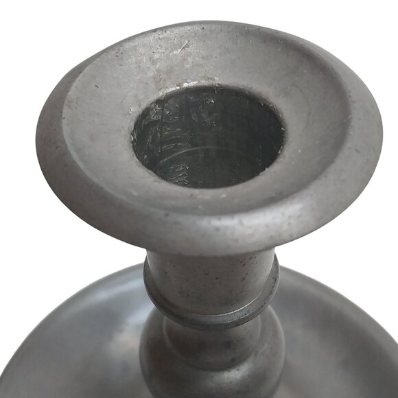 Vintage Oneida Heirloom Pewter Chamberstick Candle Stick Holder Loop Handle - Picture 7 of 8